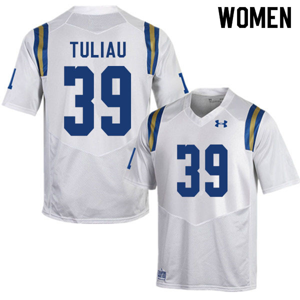 Women #39 Kaleb Tuliau UCLA Bruins College Football Jerseys Sale-White